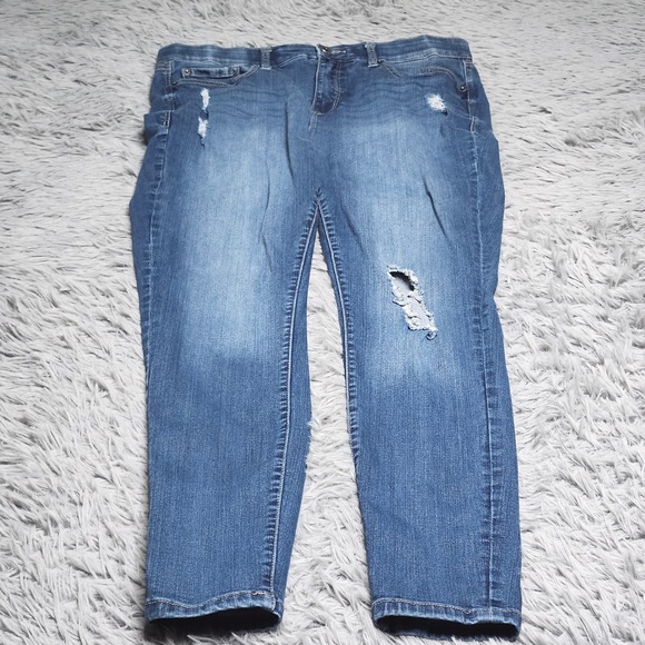 torrid Denim - Torrid Premium Sky High Skinny Jeans‎ Womens 14R Distressed Stretch High Rise